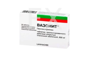 ВАЗОНИТ таб п/об пролонг. 600мг n20 Г.Л. Фарма