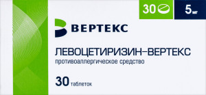 ЛЕВОЦЕТИРИЗИН таб п/об 5мг n30