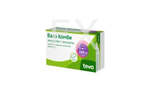 ВАЛЗ КОМБИ таб п/об 5мг+160мг n28 Плива-Тева-АВД-Айвэкс-Актавис-Балканфарма-Дупница-Здравле