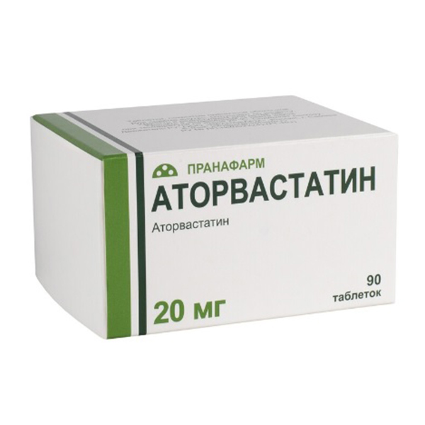 АТОРВАСТАТИН таб п/об 20мг n30