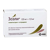 ЗОЭЛИ таб п/об 2.5мг + 1.5мг n28