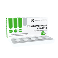 ГЛЮТАМИНОВАЯ КИСЛОТА таб п/об 250мг n10