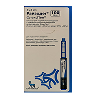 РАЙЗОДЕГ ФлексПен р-р д/ин. (картридж) 100МЕ/мл - 3мл 5 шт.