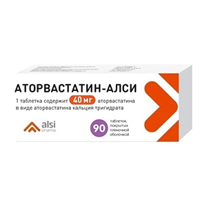 АТОРВАСТАТИН АЛСИ таб п/об 40мг 90 шт. АТОРВАСТАТИН АЛСИ таб п/об 40мг 90 шт.
