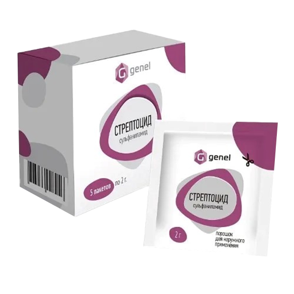 СТРЕПТОЦИД пор. (пак.) 2г 5 шт.