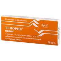 ТЕНОРИК таб п/об 100мг/25мг 28 шт.