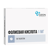ФОЛИЕВАЯ КИСЛОТА таб 1мг n50