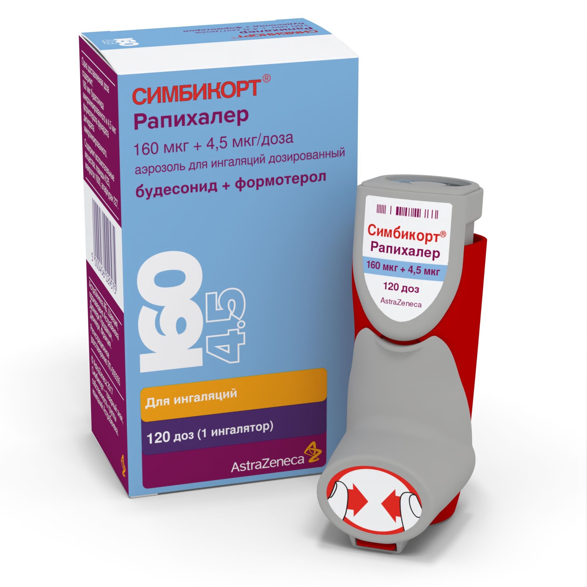 СИМБИКОРТ РАПИХАЛЕР 160/4,5МКГ/ДОЗА 120ДОЗ АЭРОЗОЛЬ Д/ИНГАЛЯЦИЙ