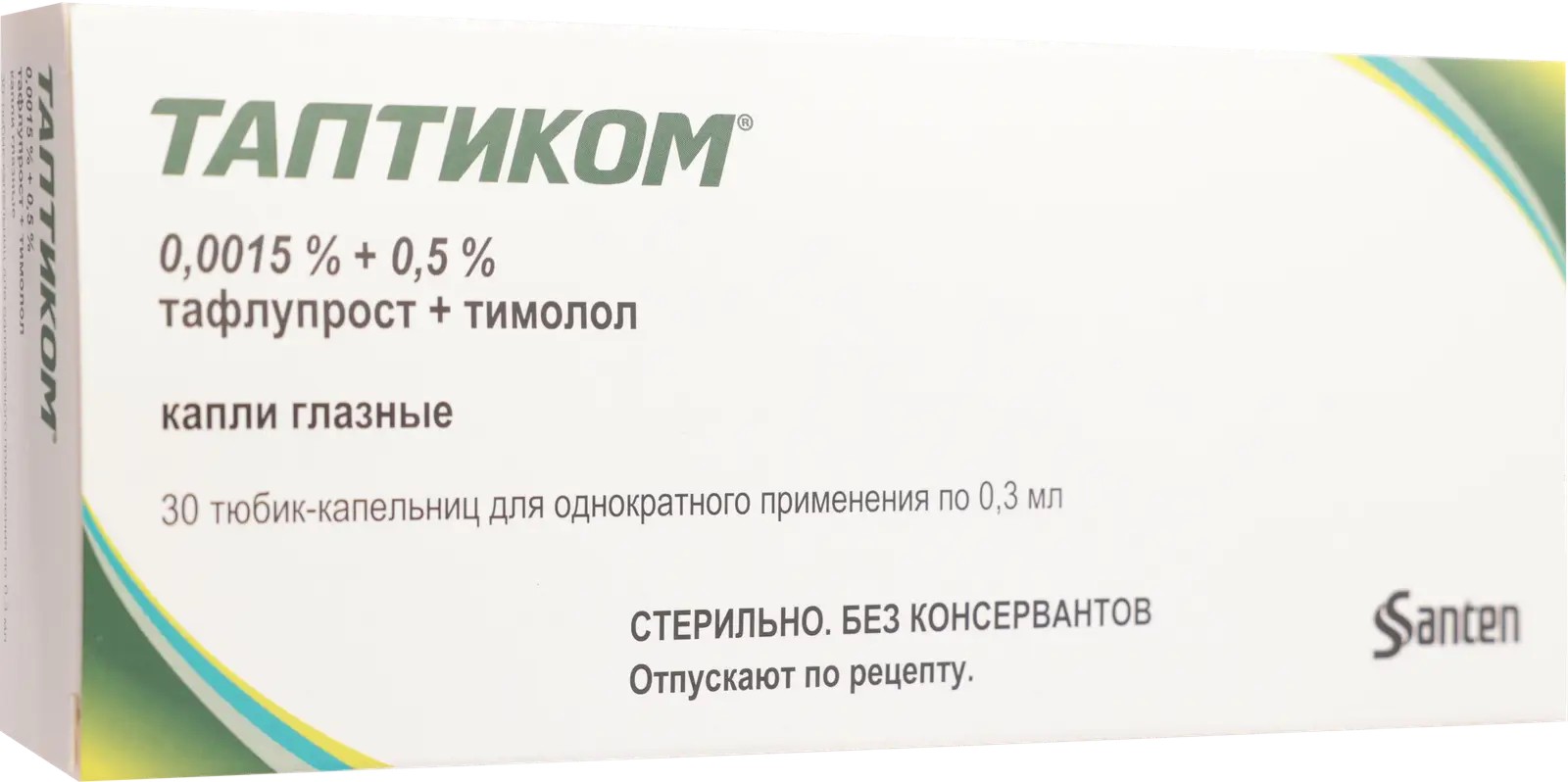 Таптиком БК Капли глазные 15,0 мкг/мл + 5,0 мг/мл, 3 мл, №1