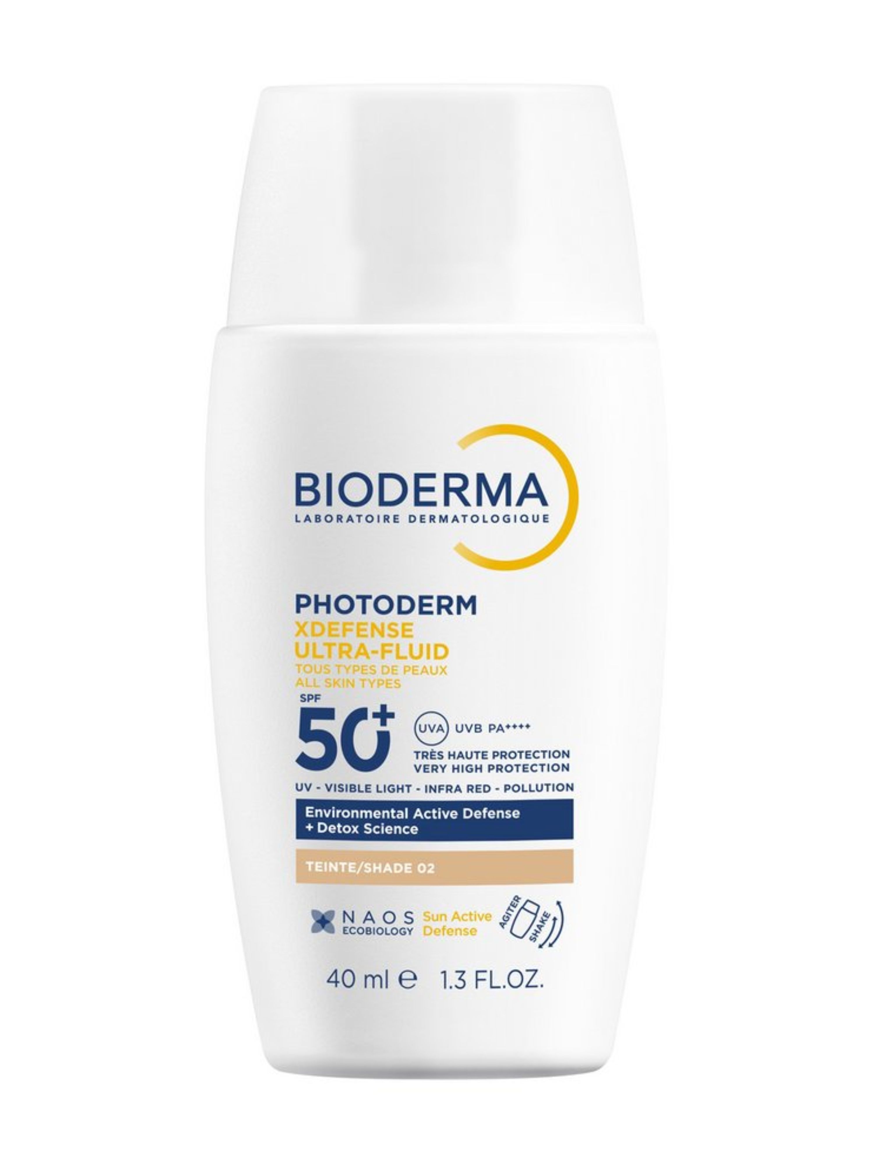 BIODERMA Photoderm солнцезащитный детокс ULTRAFLUID XBefense SPF50+ светлый тон 40мл