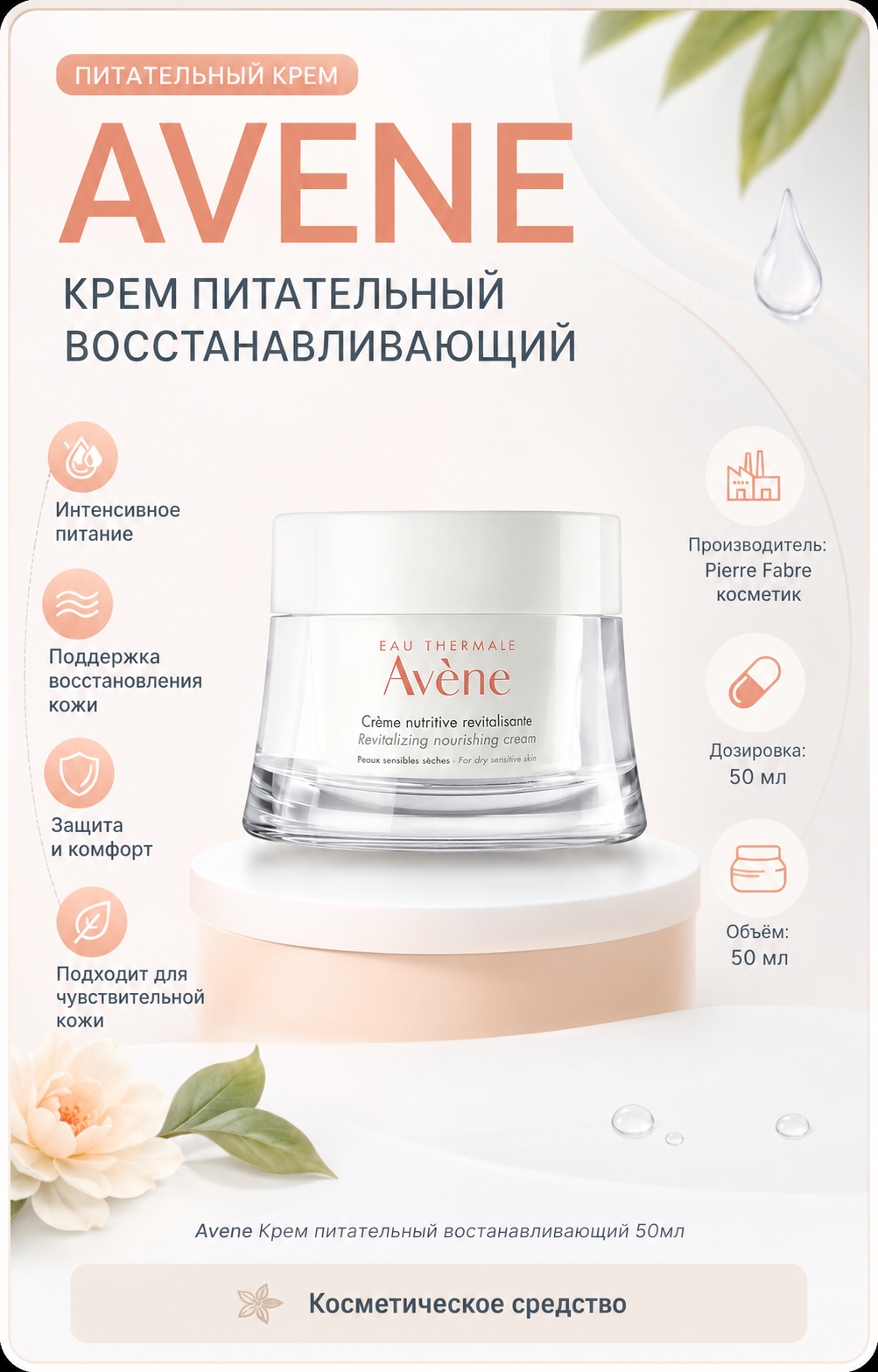 Avene Крем питательный востанавливающий 50мл — Фото 2